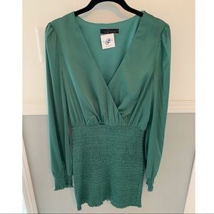 Satin Low V cut Dress